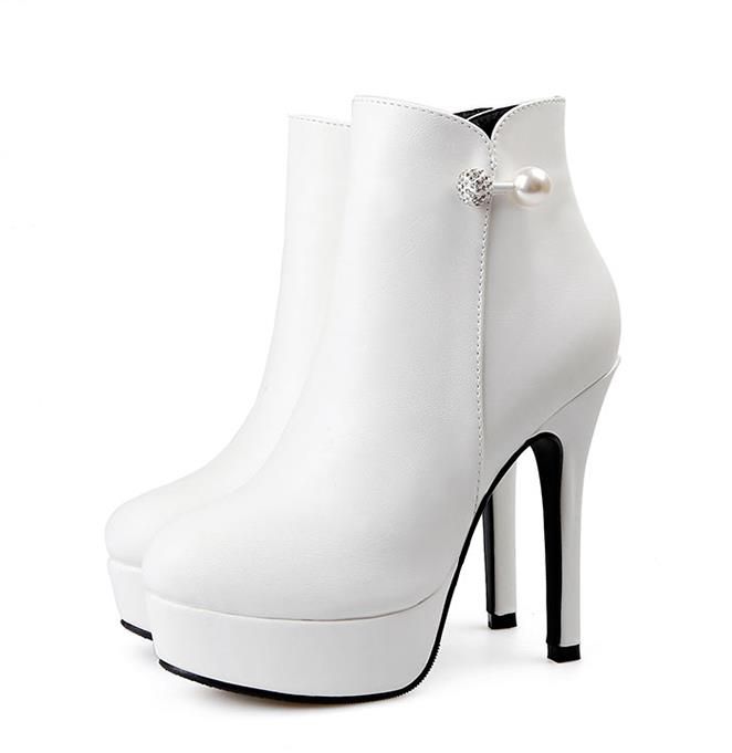 compre plataforma elegante tacones altos rhinestone blanco boda
