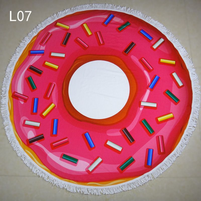 Custom Made Donuts And Lifebuoy Beach Towel Comfortable And Creative Beach Towel Stylish European Style Yoga Mats Wholesale