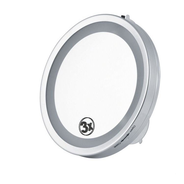 6 Inch 3x Magnifying Led Light Wall Mounted Cosmetic Make Up Mirror Makeup Bathroom Suction