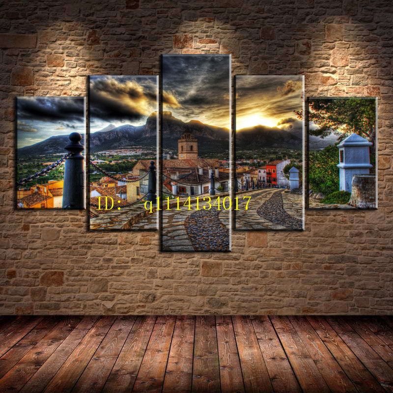 2019 village backgrounds canvas prints wall art oil painting home prints backgrounds