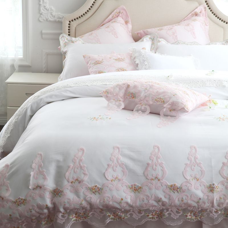 White Egyptian Coon Princess Bedding Set King Queen Size Girls Decorative Bed Pillows Sheet Linens Duver Cover - Princess Bedding Set White Egyptian Coon Princess Bedding Set King Queen Size Girls Decorative Bed Pillows Sheet Linens Duver Cover - Princess Bedding Set