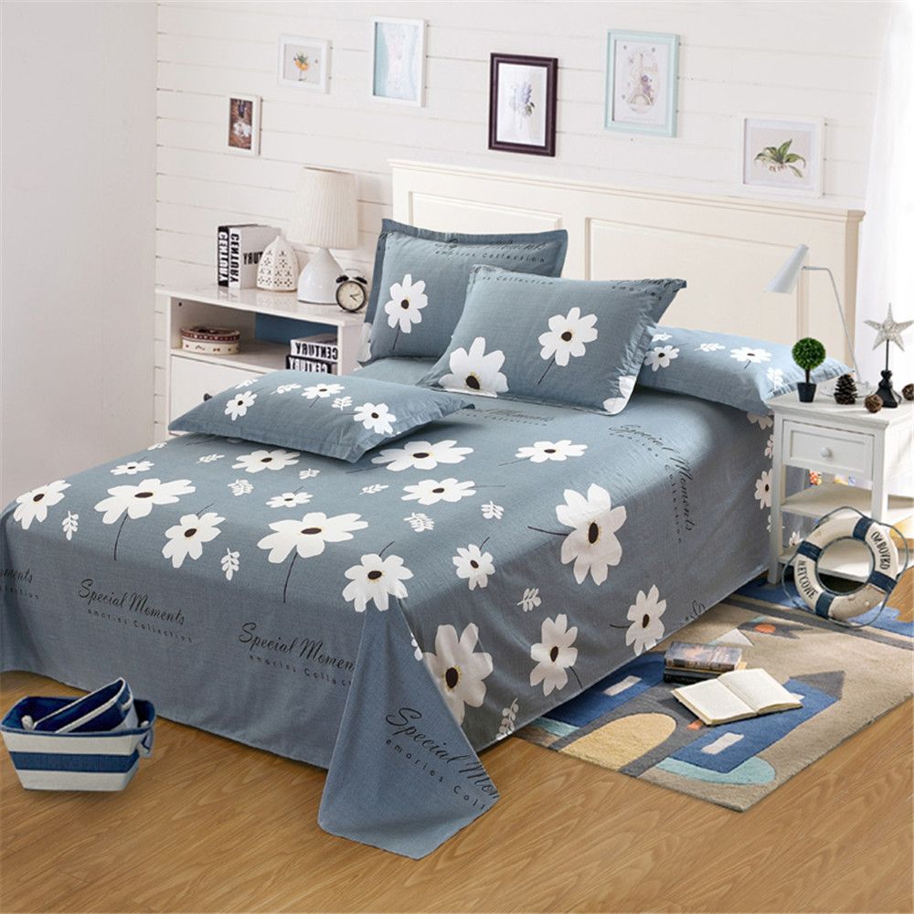 Hot Bedding Bed Flat Sheet 100 Twin Queen King Printed Hot Bedding Bed Flat Sheet 100 Twin Queen King Printed Gray White Flower Plant Comfortable Pillowcases Funky Duvet Covers On