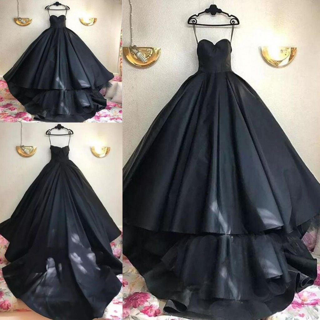 Gothic Black Long Prom Dresses