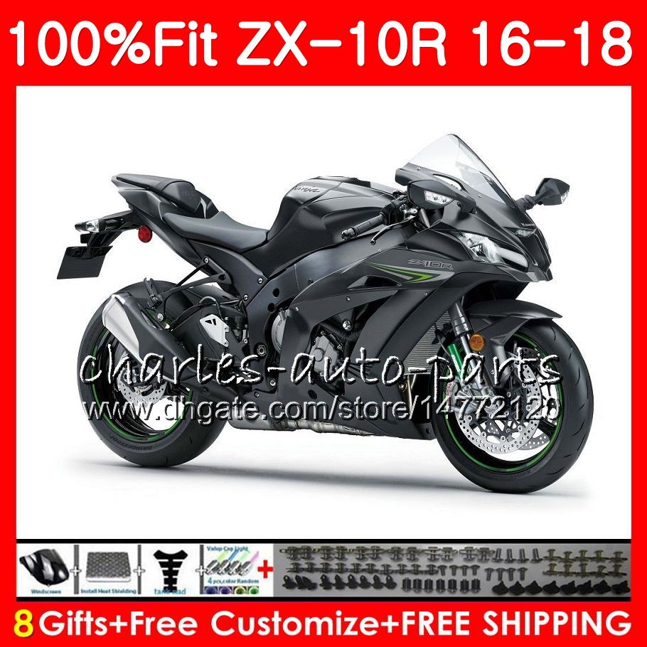 Injection For Kawasaki Ninja Zx 10 R Flat Black 1000 Zx 10r Zx10r 16