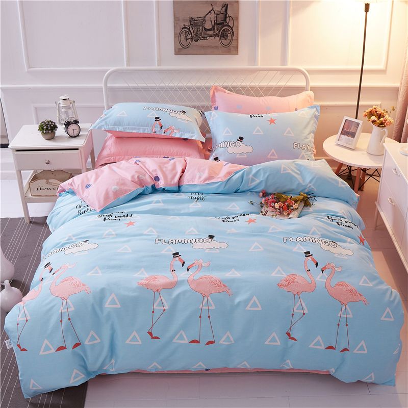Monily Bedding Sets Simple Animal Lovely Flamingo Geometric Words Monily Bedding Sets Simple Animal Lovely Flamingo Geometric Words Blue Pink Grey Duvet Cover Heart King Queen Size Bedclothes Covers Black