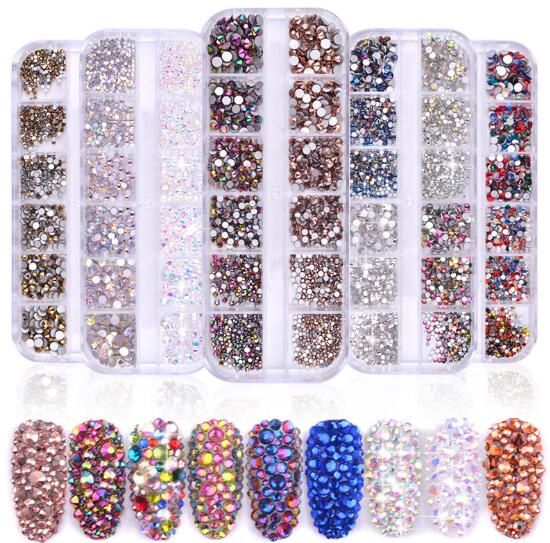Tatyking 8 Styles Nail Art Rhinestones Kit Rhinestones Nail Studs Tatyking 8 Styles Nail Art Rhinestones Kit Rhinestones Nail Studs