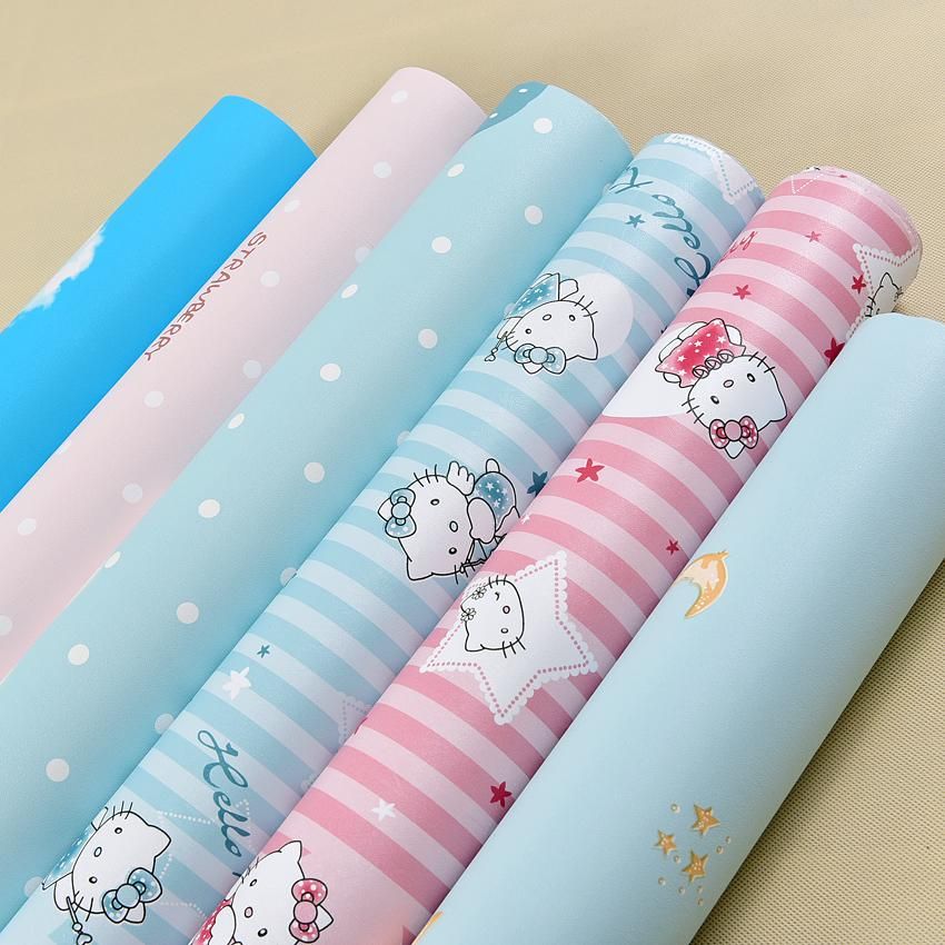Cartoon Pink Kt Cat Wallpaper Children S Room Waterproof Anti Stick