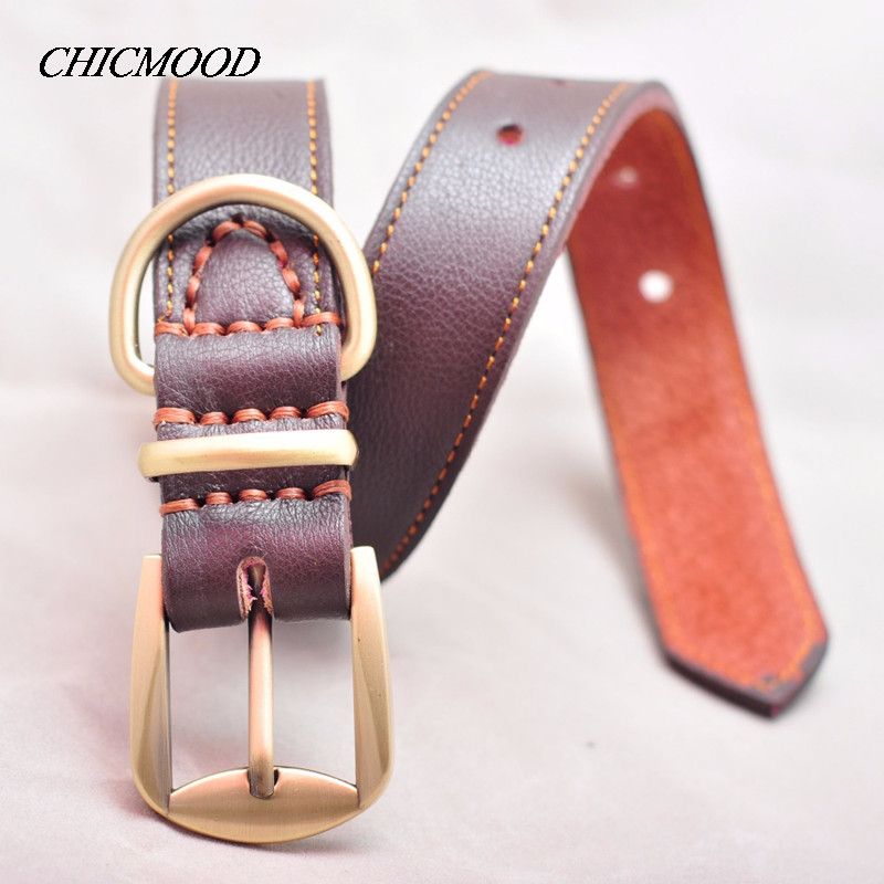 2019 High Quality Genuine Leather Dog Collars Um And Large Pets 2019 High Quality Genuine Leather Dog Collars Um And Large Pets Brass Buckle For Dogs Quick Release From Likejason 25 45 Dhgate Com