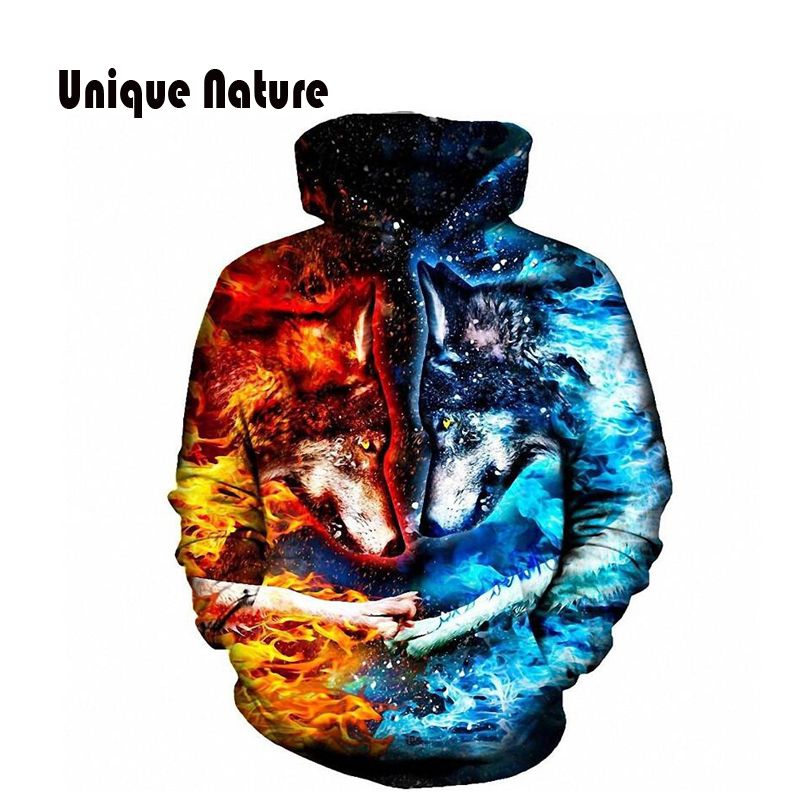 2018 Unique Nature Yin And Yang Wolf Hoodies 3d Print Hooded Sweatshirts Long Sleeve Outwear Cute Design Tracksuits Plus Size  From Cantury, $33.12 | DHgate.Com