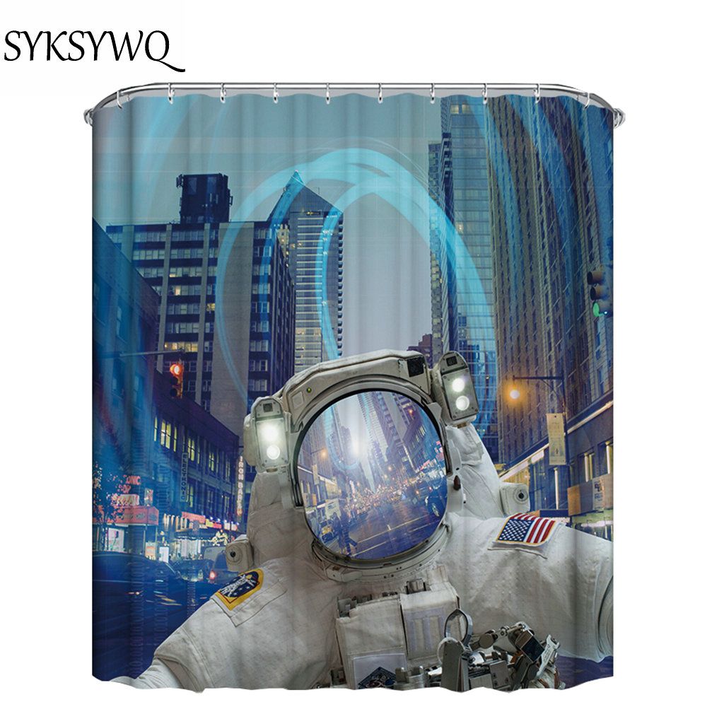 2018 Astronaut Shower Curtain Moon Modern Drop Polyester 2018 Astronaut Shower Curtain Moon Modern Drop Polyester Fabrics Waterproof Bathroom 3d From Huweilan 27 55 Dhgate Com