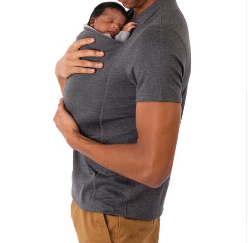 Men's Dad Baby Carrier T-Shirt Wrap Maternity Kangaroo Bag Care Bonding Shirt 