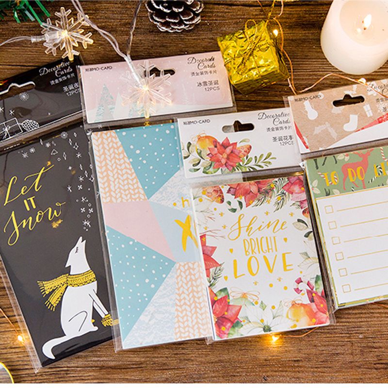 Dokibook Notebook Christmas Decoration Card Foil Lable Card For Diary Planner Diy Office Accessories Creative School Stationery