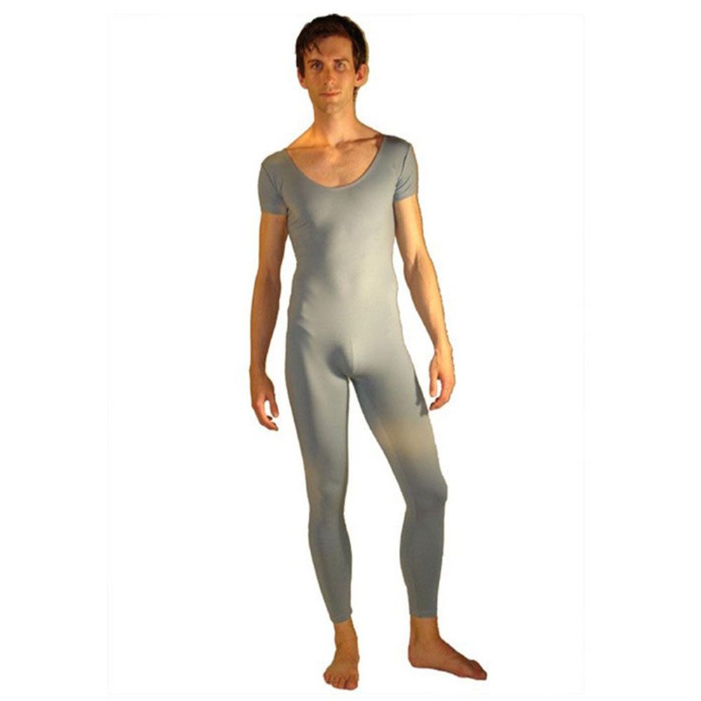 2019 Adult Black Mens Unitard One Piece Lycra Ballet Short Sleeve Full
