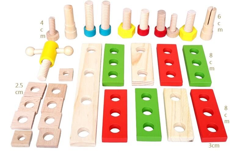 Baby Toys Kids Wooden Multifunctional Tool Set Maintenance Box Wooden