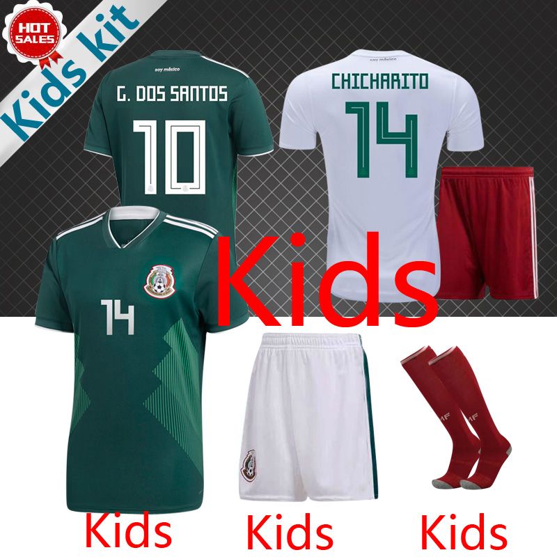 2019 Mexico Kids Jerseys Kit 2018 World Cup Mexico Children Soccer