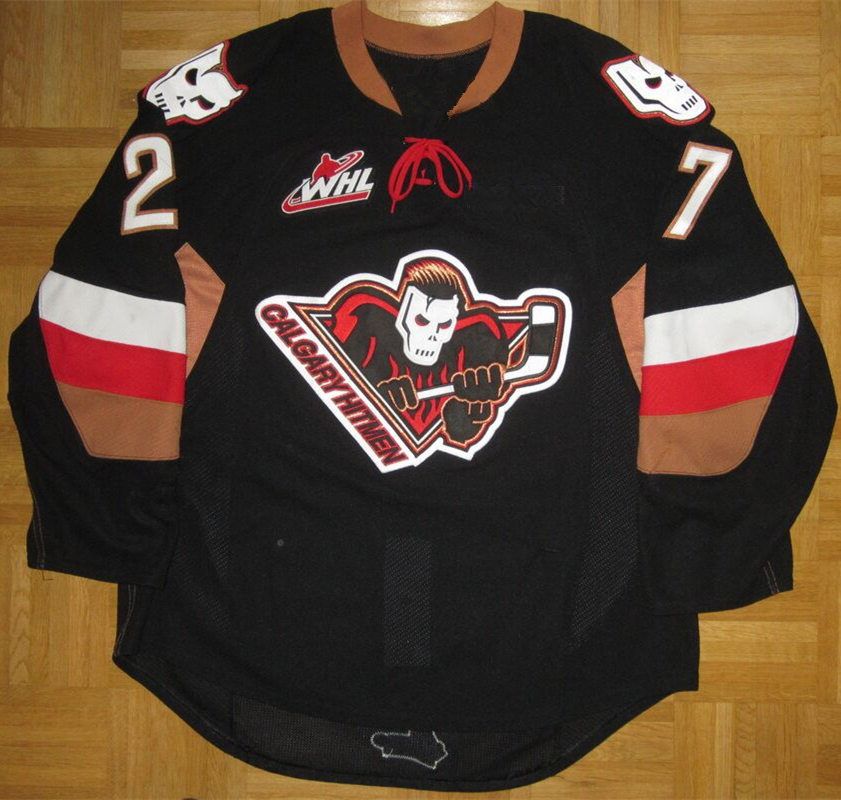 2020 Calgary Hitmen 27 Brady Brassart Retro Ice Hockey Jersey Mens