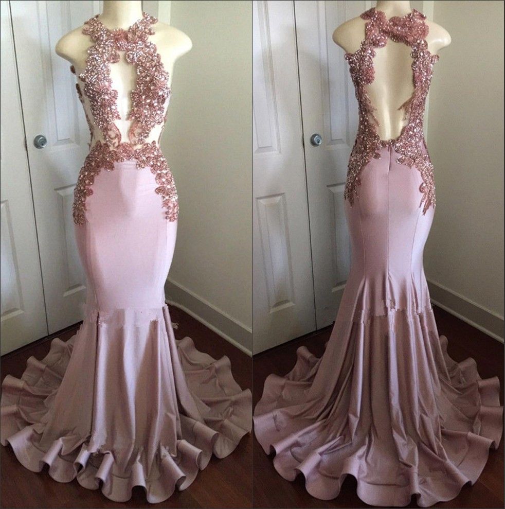 Mesh Top Prom Dress