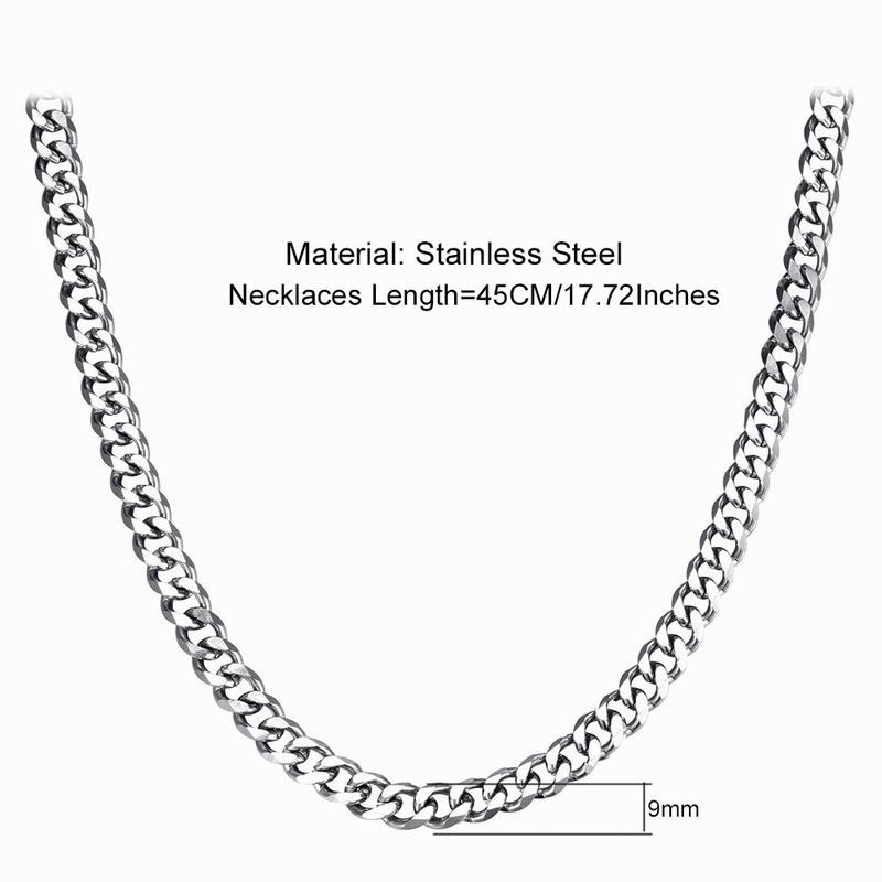 45cm 50cm 55cm 60cm 70cm Length 9mm Width Stainless Steel Necklace Mens Curb Cuban Chain Necklace Silver Tone Chain Hiphop Jewelry From Mina68 1 95 Dhgate Com
