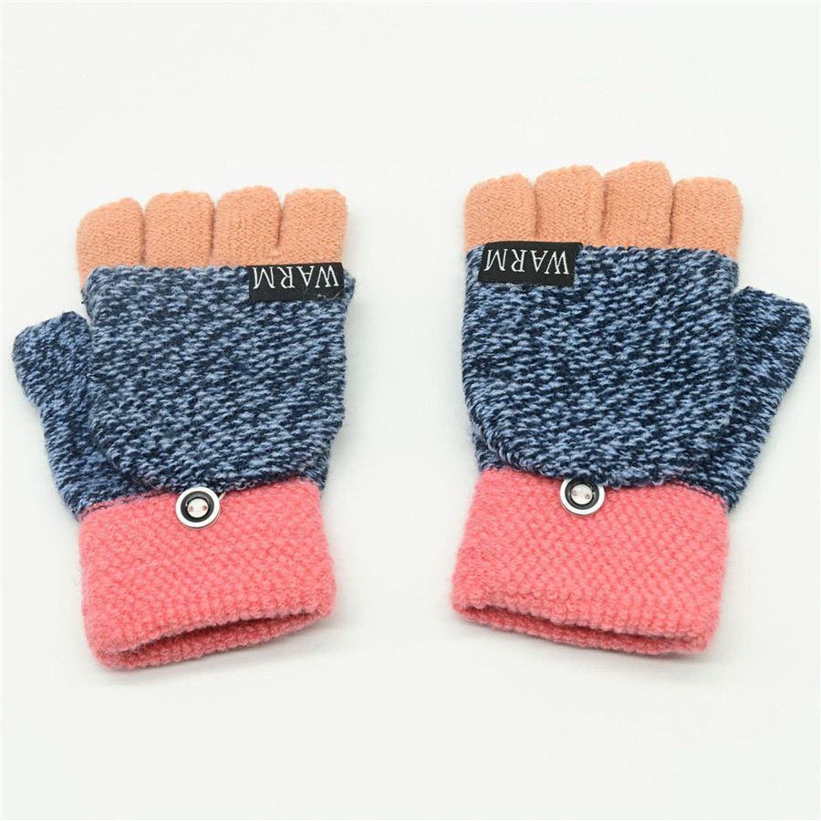 Thick Full Finger Mittens Knitted Gloves Finger Protector Winter Warm Gloves