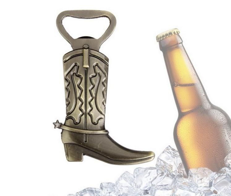Just Hitched Cowboy Boot Bottle Opener Western Wedding Favor Gift Party