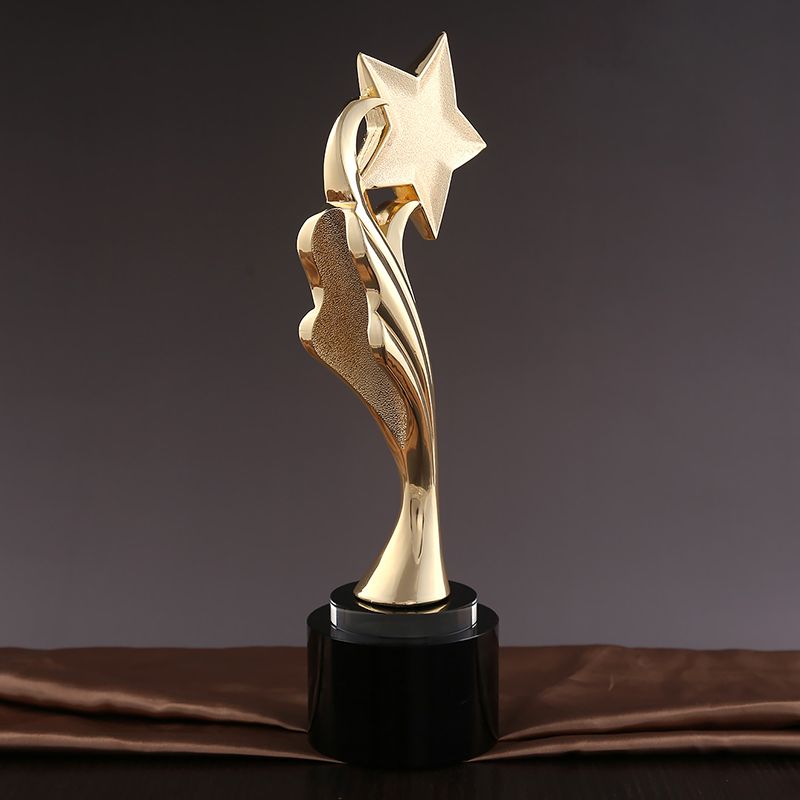 2018 Metal Trophy Customized Logo Or Words To Crystal Base Video Music