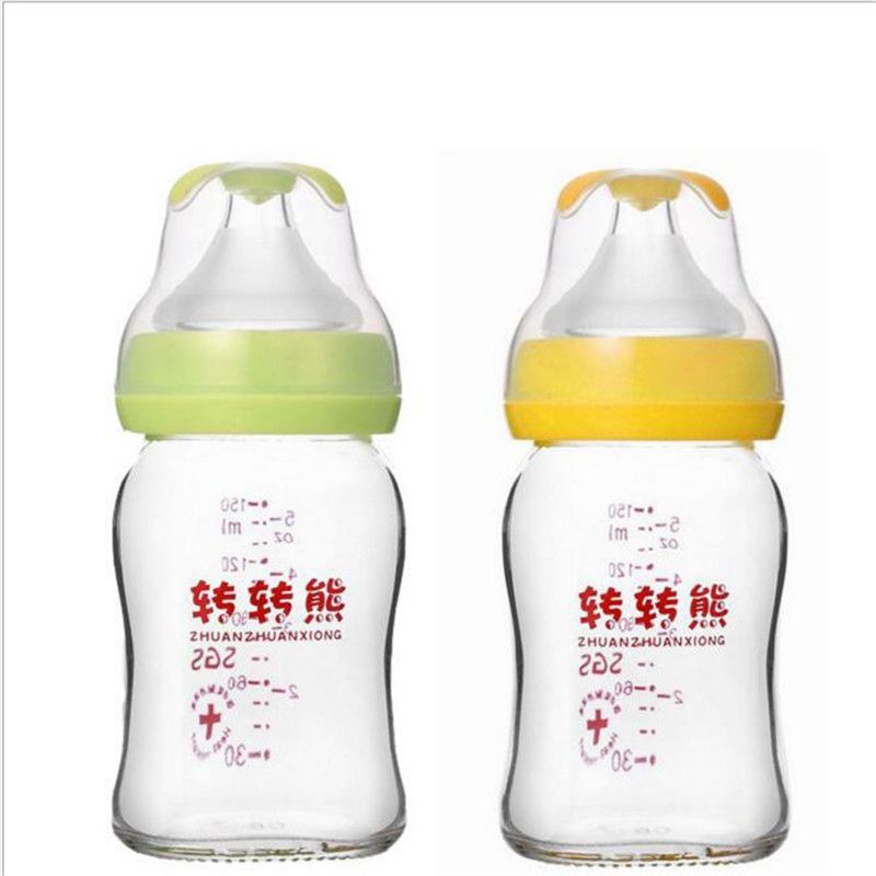 2018 2016 baby feeding bottle big diameter heat resistant glass baby bottle size