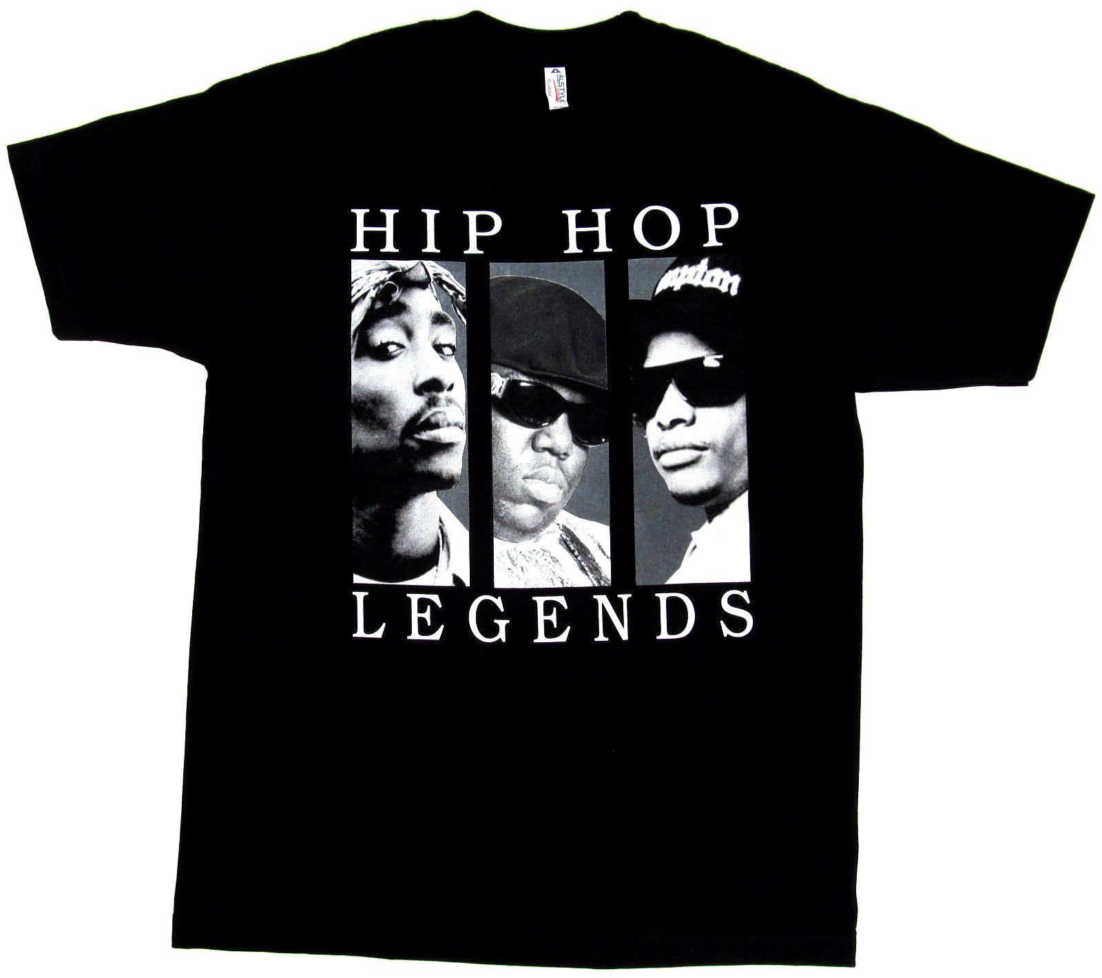 HIP HOP LEGENDS T Shirt 2Pac Tupac Biggie EazyE Adult Mens S 2XL Black New Shop For T ...