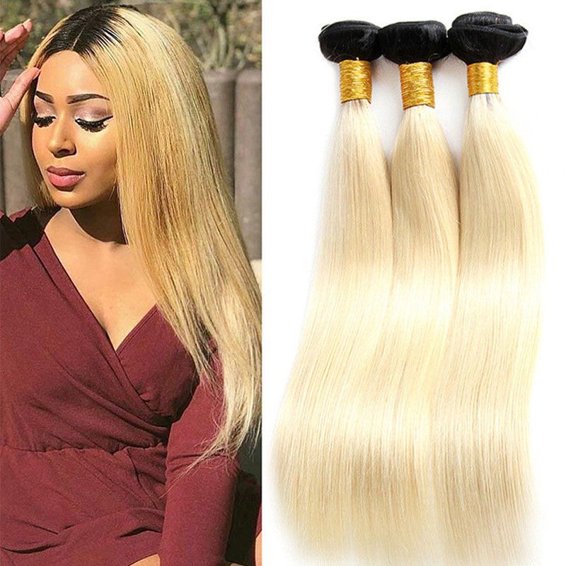 8a Grade Ombre Blonde Straight 1b 613 Virgin Human Hair Extension