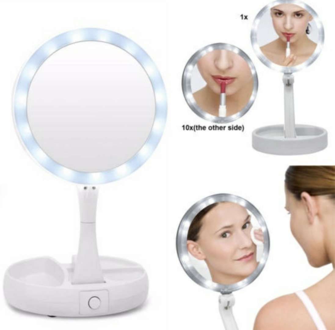 New My Fold Away Led Makeup Mirror Double Sided Rotation Folding Usb New My Fold Away Led Makeup Mirror Double Sided Rotation Folding Usb Lighted Vanity Touch Screen Portable Tabletop Lamp