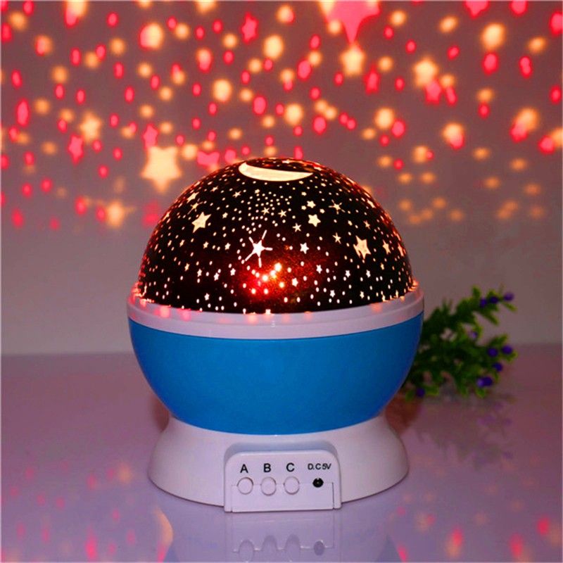 Novelty Night Light Projector Lamp Rotary Flashing Starry Star Moon Sky