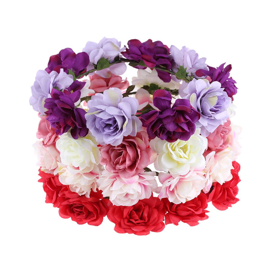 Women S Fashion Beach Wedding Flower Hair Garland Crown Headband