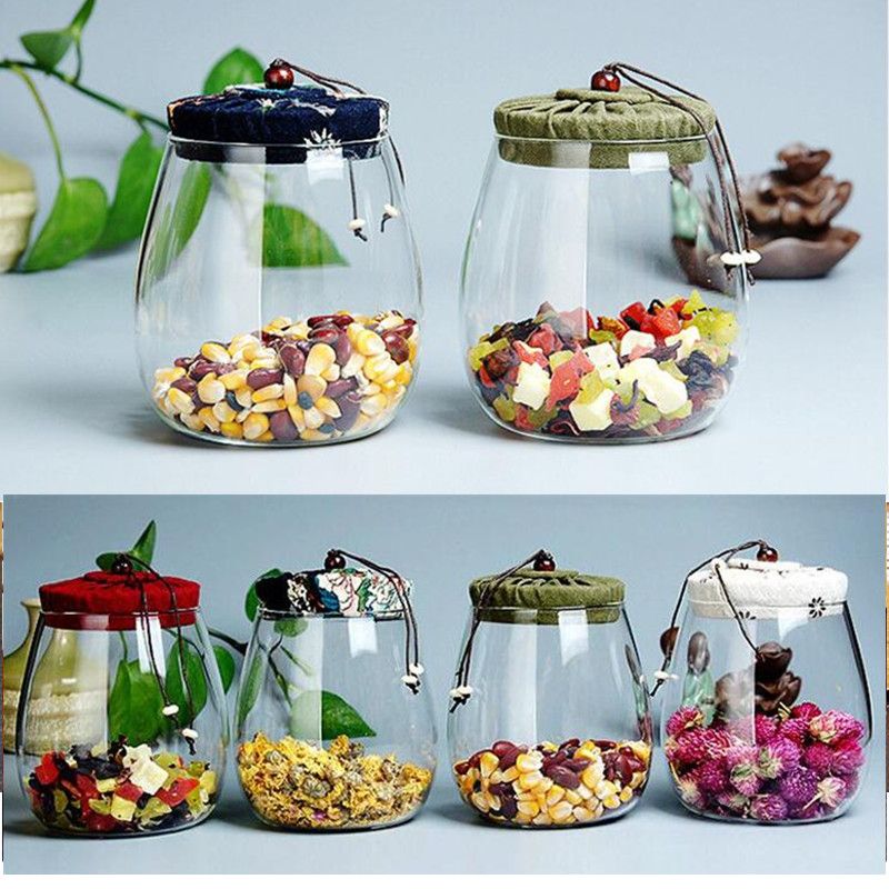 2019 600ml Storage Jar Flower Tea Glass Jar Tea Tank Coffee Bean