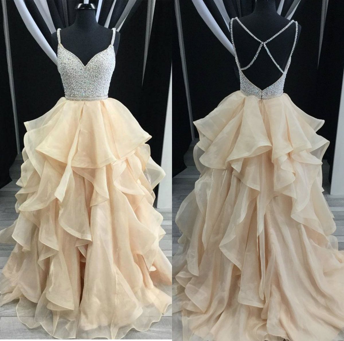 Champagne Vintage Formal Dress