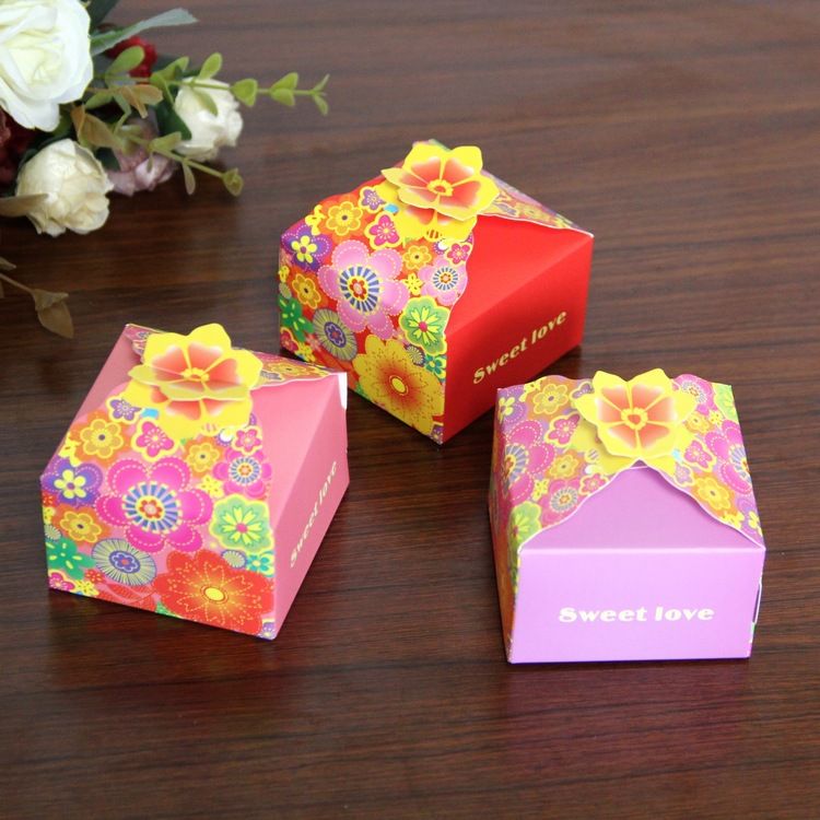 2018 New Wedding Candy Box Colorful Petals Favors Boxes Sweets Gift