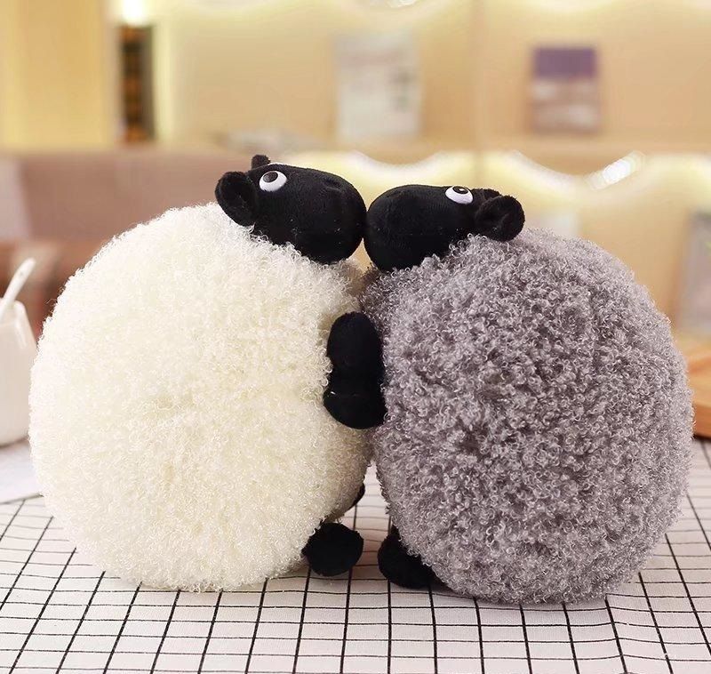 White And Gray Sheep Plush Stuffed Toy Doll Fleece Pillow Cute Doll