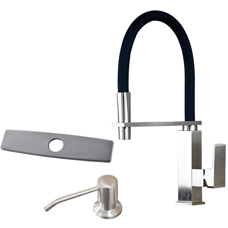 Brushed Nickel Kitchen Faucet Pull Down Swivel Spout Brushed Nickel Kitchen Faucet Pull Down Swivel Spout Single Handle Hole Mixer Taps Stainless Steel Soap