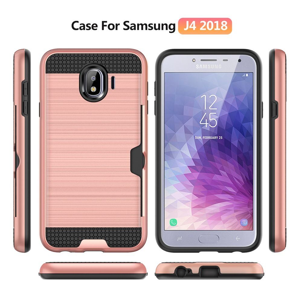 Samsung J4 2018 Shockproof Credit Id Hard Back Case Cover For
