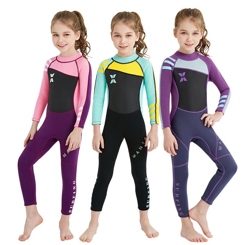2.5mm Neoprene Kids Long Sleeve Wetsuit Girls Diving Suit Neoprene