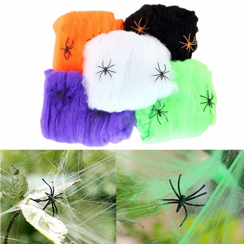 2018 spider web halloween decorations event wedding party favors supplies haunted house prop decoration a large with 2 spiders prom decorations from daryo
