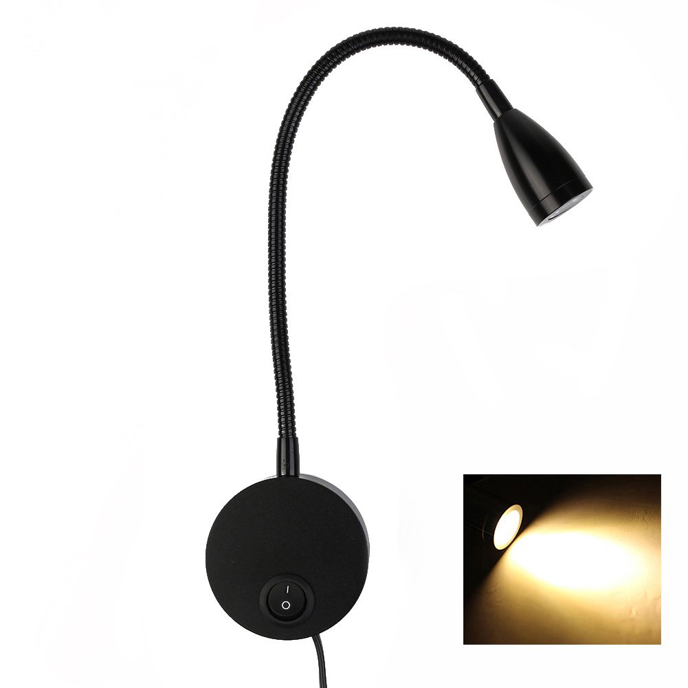Hghomeart Flexible Plug Wired 3 Watts Gooseneck Led Wall Light Lamp Hghomeart Flexible Plug Wired 3 Watts Gooseneck Led Wall Light Lamp Lighting For Bedroom Reading Studying And Study
