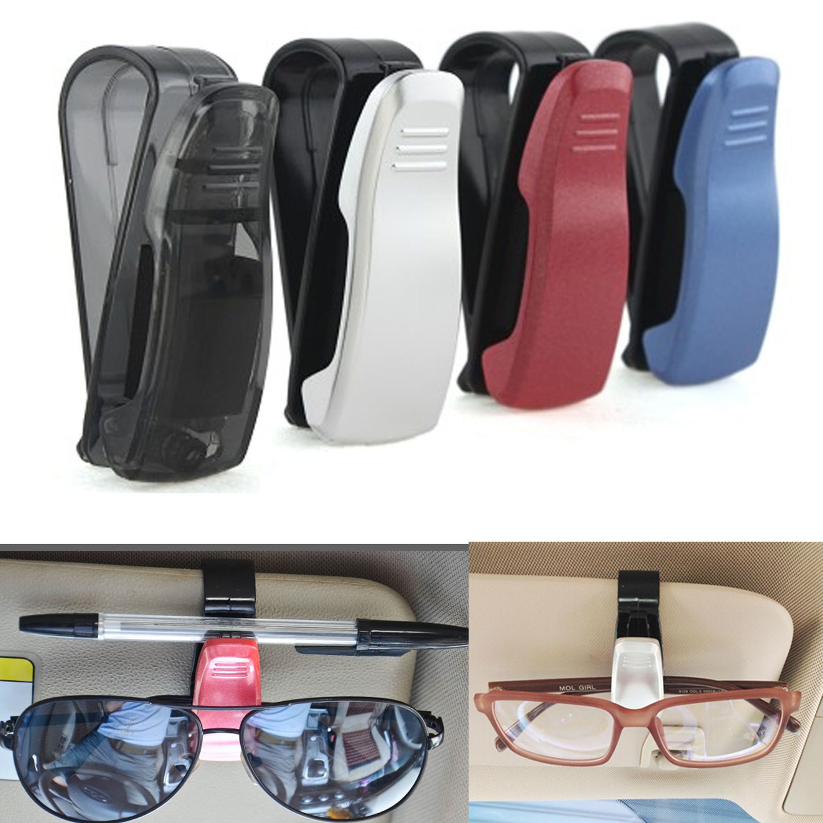 Sunglasses Clip Glasses Car Holder Vehicle Tickets Card Receipt Sun
