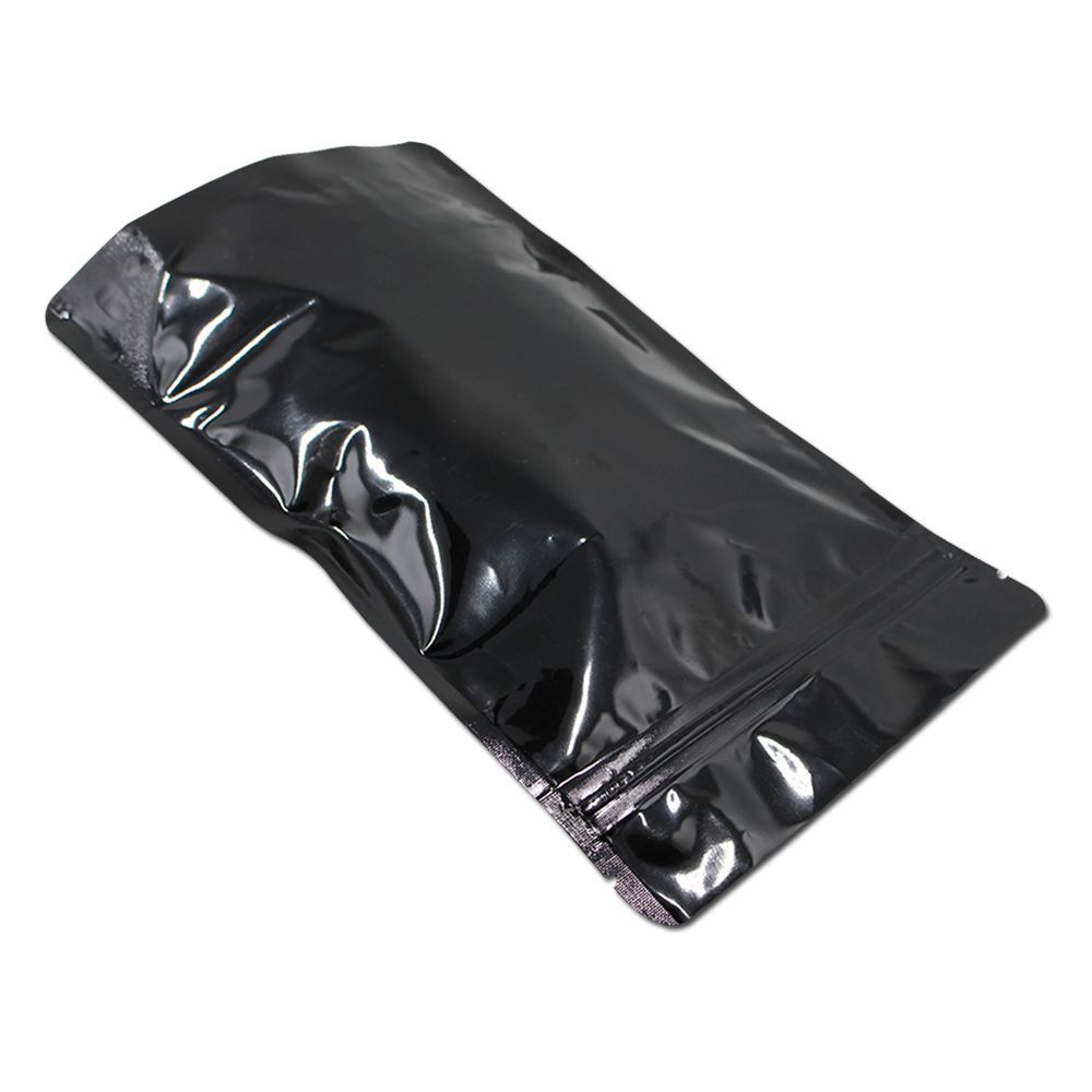2021 15x23cm Ziplock Aluminum Foil Bag Heat Seal Black Pure Mylar Foil