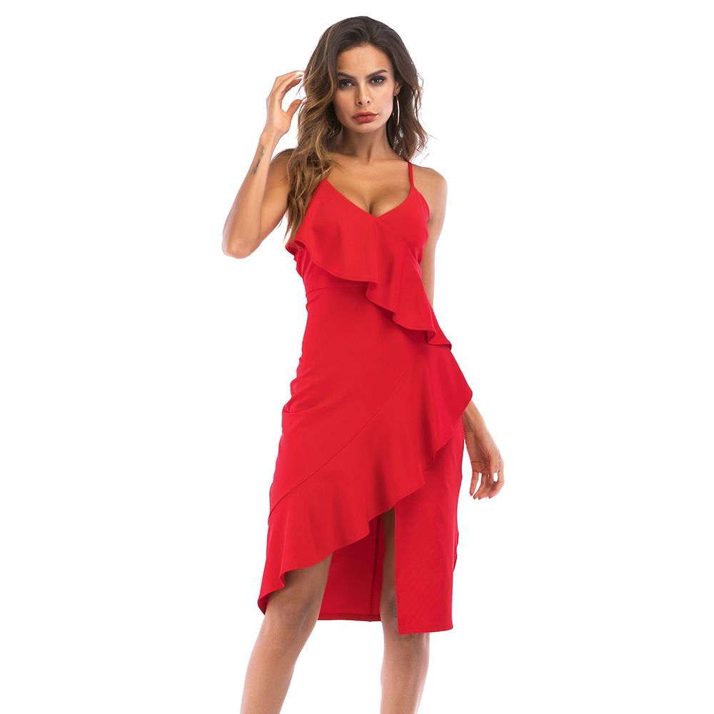 satin al elbiseler kadin elbise kadin giyim elbiseler v boyun firfir backless moda kirmizi seksi kulubu yaz kis ucretsiz kargo tl152 75