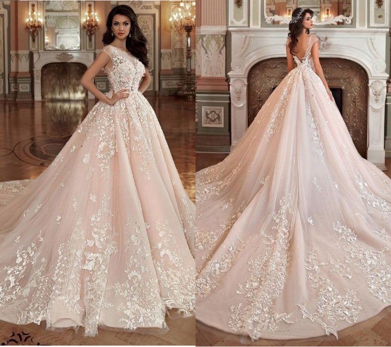 vestidos da china 2018 lindo blush rosa vestidos de casamento