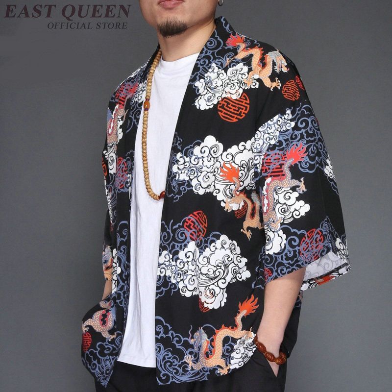 2019 Kimono Cardigan Men Traditional Japanese Kimonos Yukata Men Shirt Japan Kimono Summer