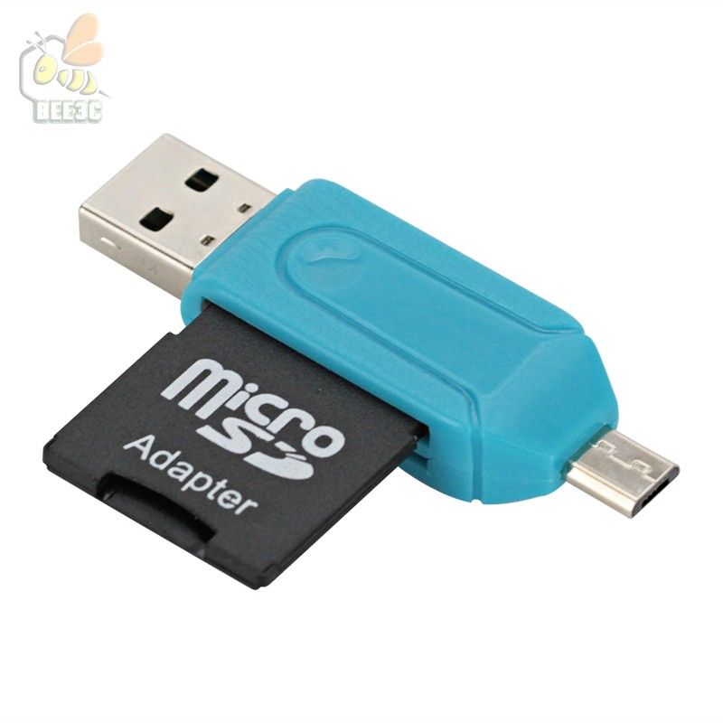 SD + Micro SD USB Card Reader OTG Micro USB OTG TF / lettore di schede SD Micro USB OTG Adapter Samsung Android Phone / lotto