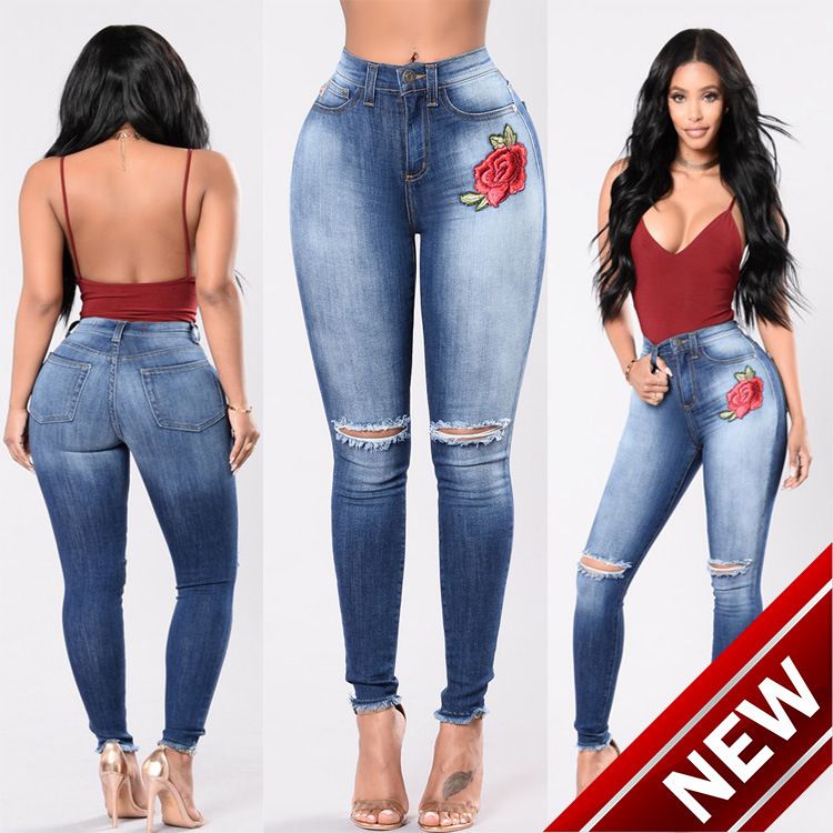2018 zweite Ma Sun Fashion Löcher bestickt hohe elastische Cowboy Frau Hosen 8056 Männer Silber Jeans Shirts für Frauen abnehmen Hose 2018 zweite Ma Sun Fashion Löcher bestickt hohe elastische Cowboy Frau Hosen 8056 Männer Silber Jeans Shirts für Frauen abnehmen Hose