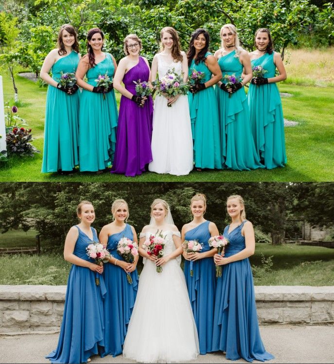 2019 Turquoise Bridesmaid Dresses Sexy One Shoulder Ruched A Line