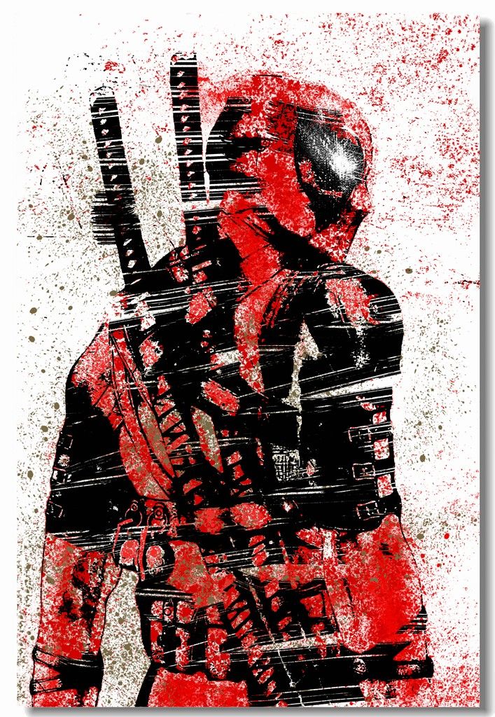 Compre Personalizado Canvas Wall Mural Splat Cores Deadpool Cartazes