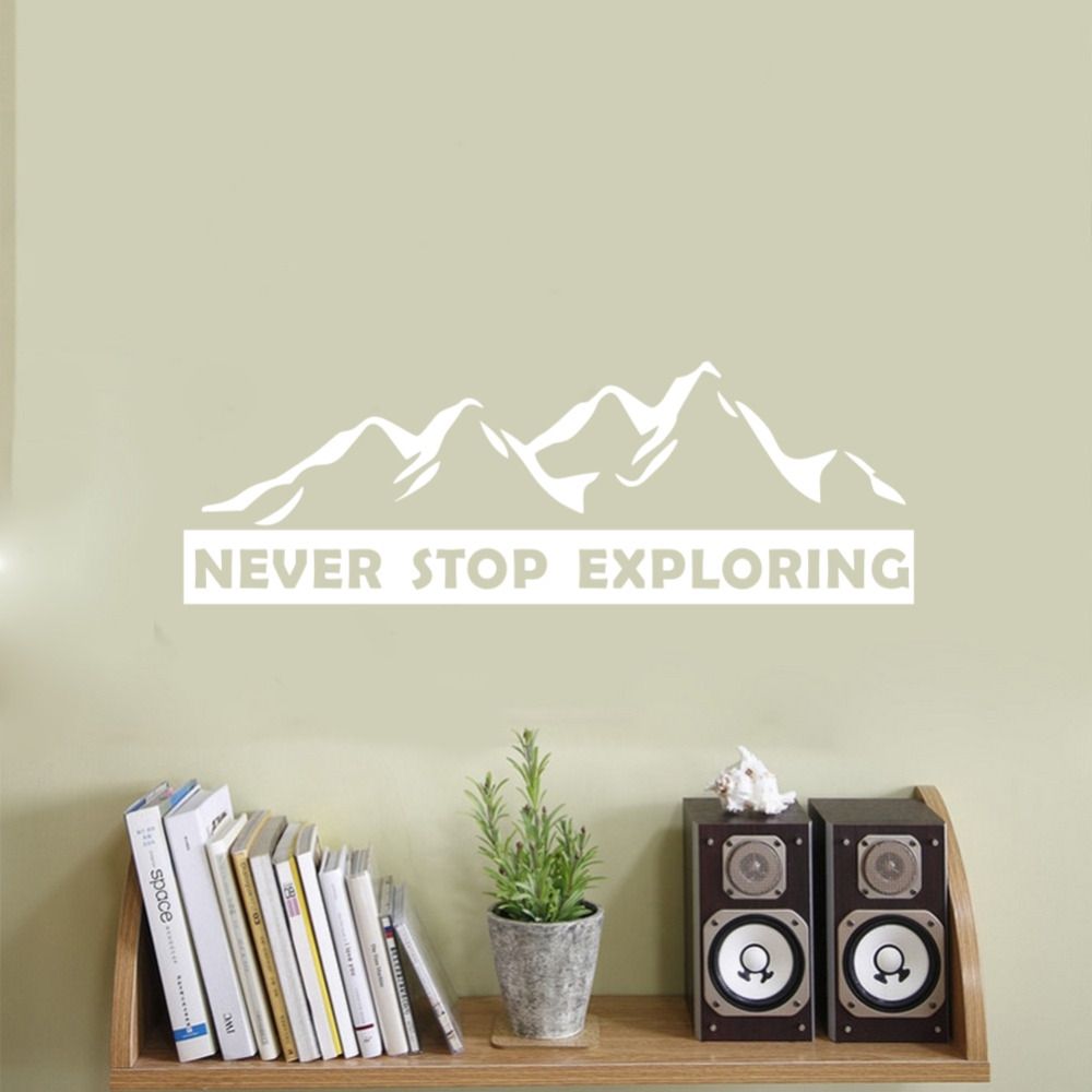 Never Stop Exploring Motivational E Wall Sticker Vinyl Lettering Decals Kids Room Decor